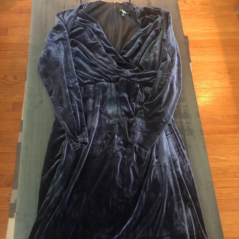 Lauren by Ralph Lauren Velvet Faux Wrap Dress​​​